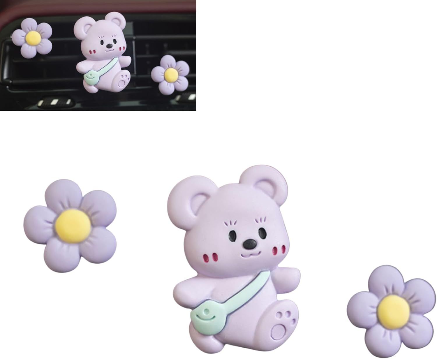 3Pcs Cute Bear Car Air Freshener Vent — view 3