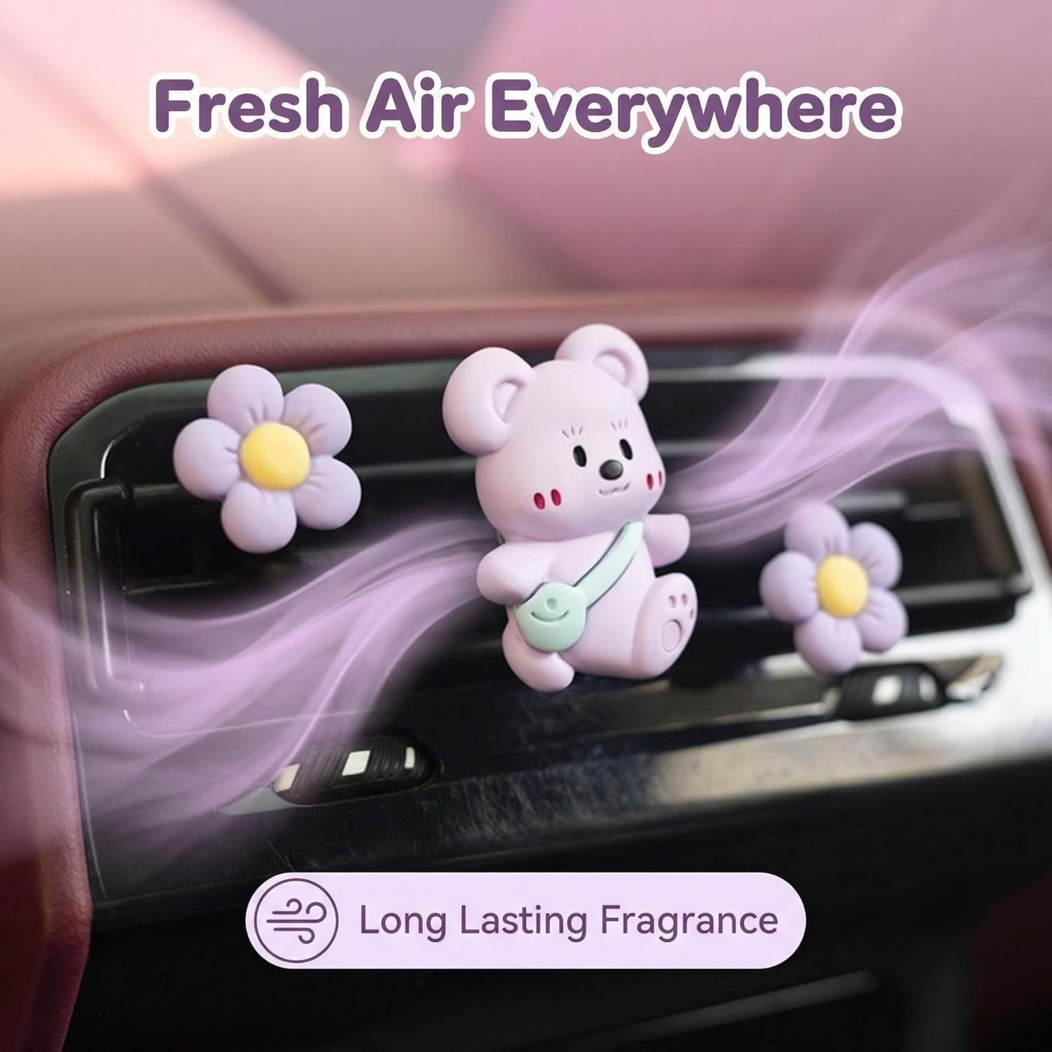 3Pcs Cute Bear Car Air Freshener Vent — view 6