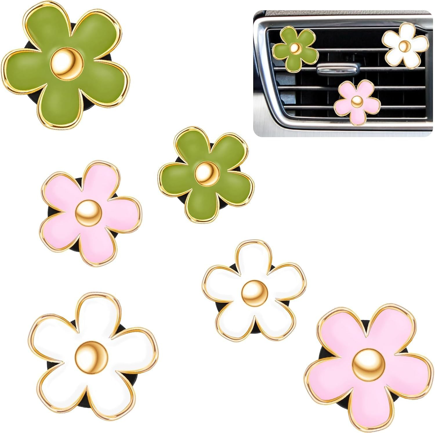 6 Pcs Daisy Flower Air Vent Clip — view 11