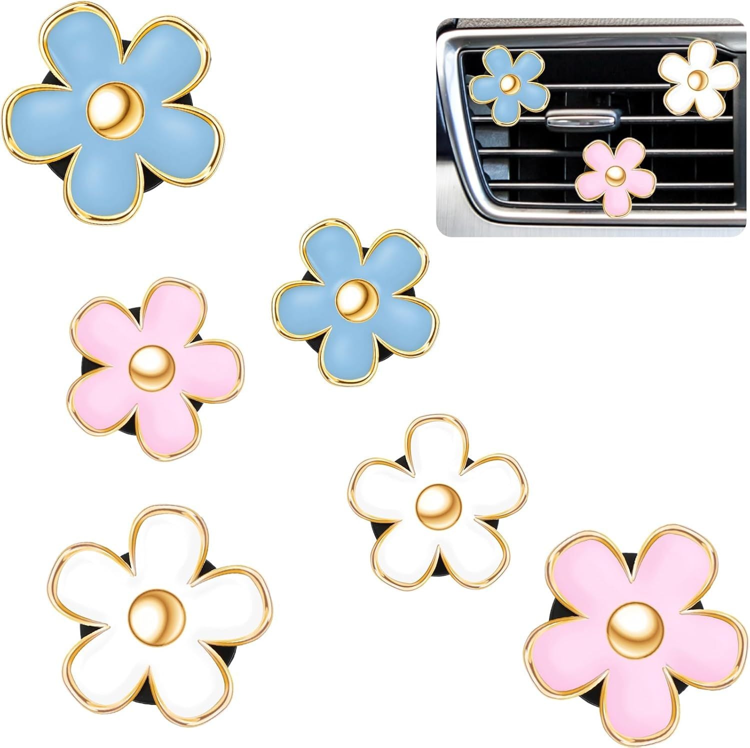 6 Pcs Daisy Flower Air Vent Clip — view 12