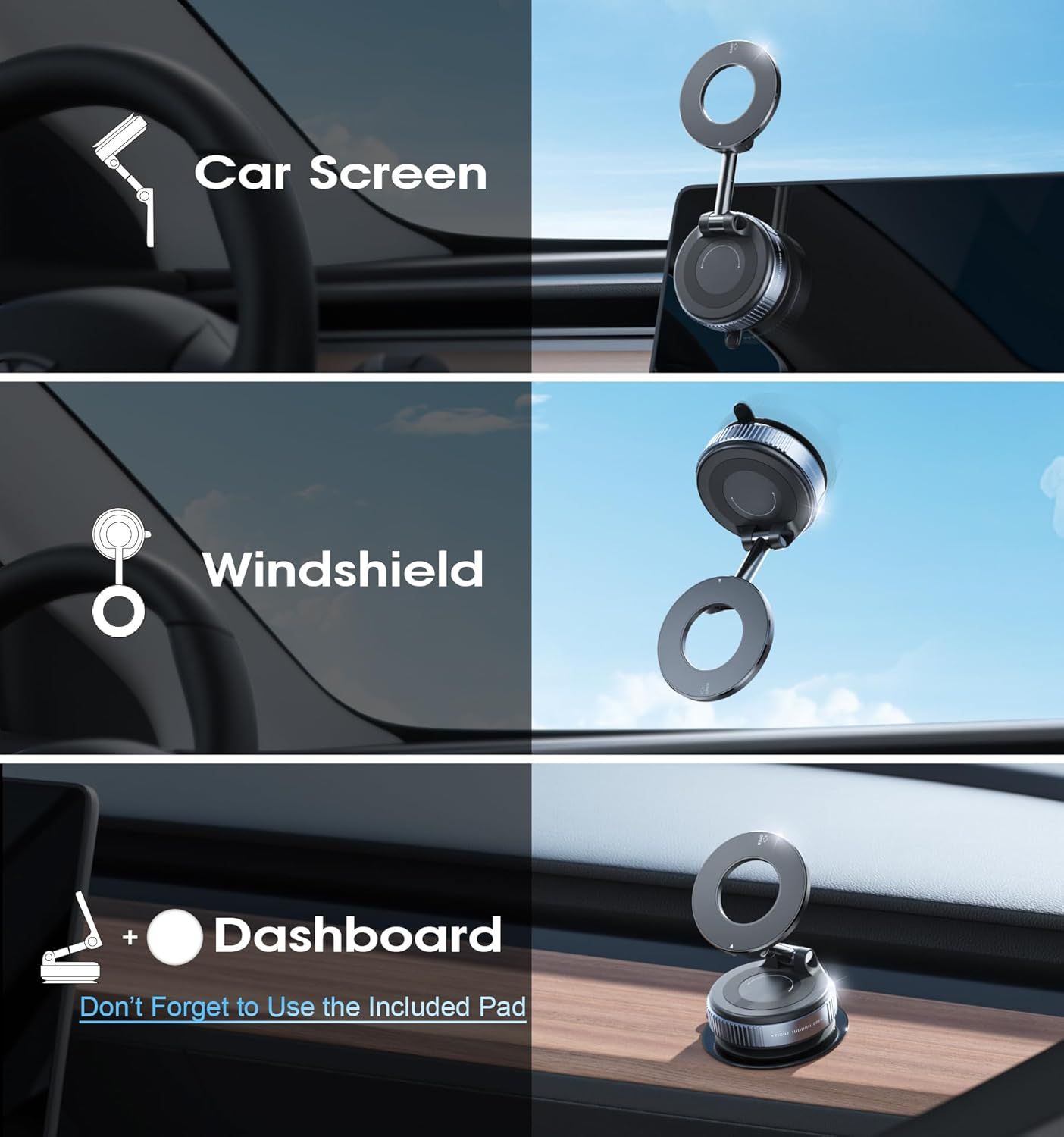 2026 Upgraded Vacuum Magnetic Car Phone Holder — view 3