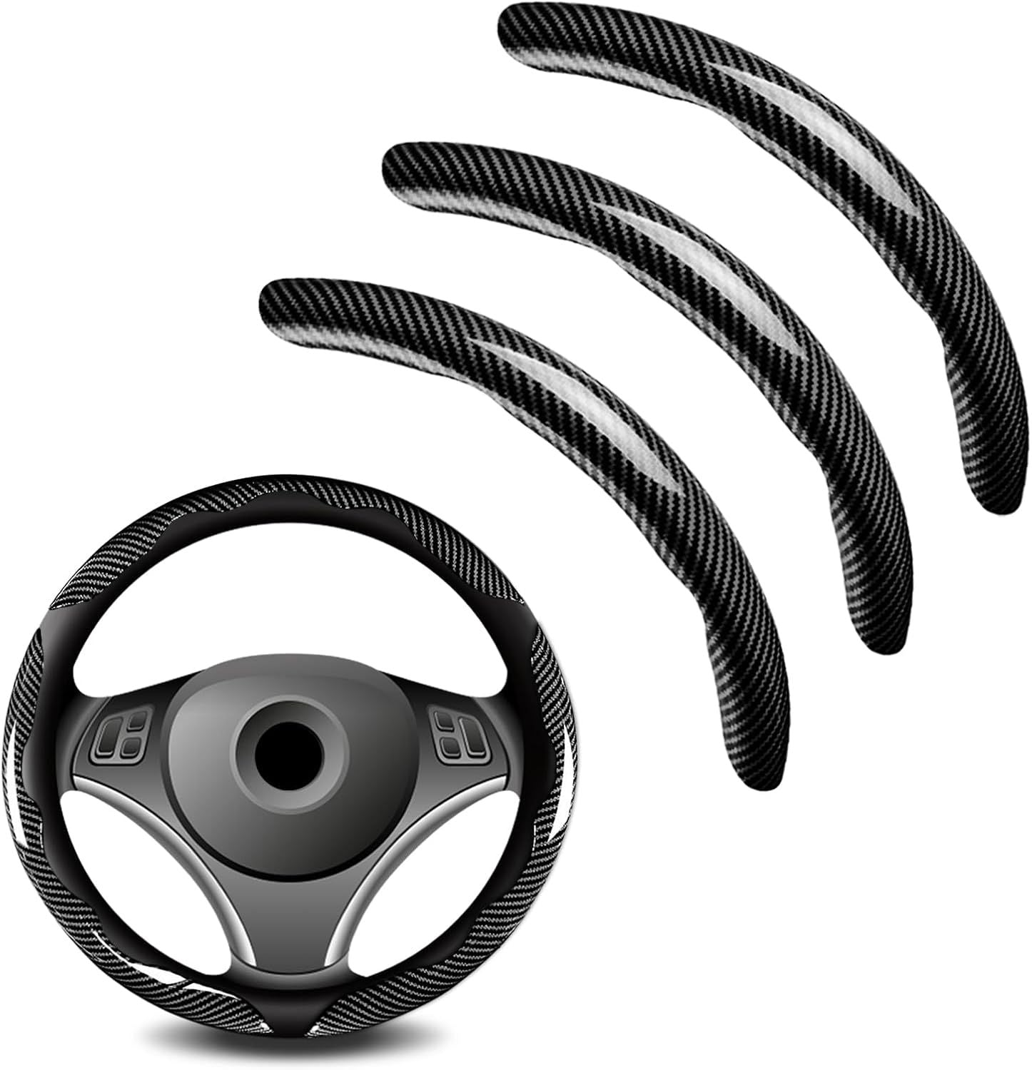 3-pack carbon fibre steering wheel cover — view 11