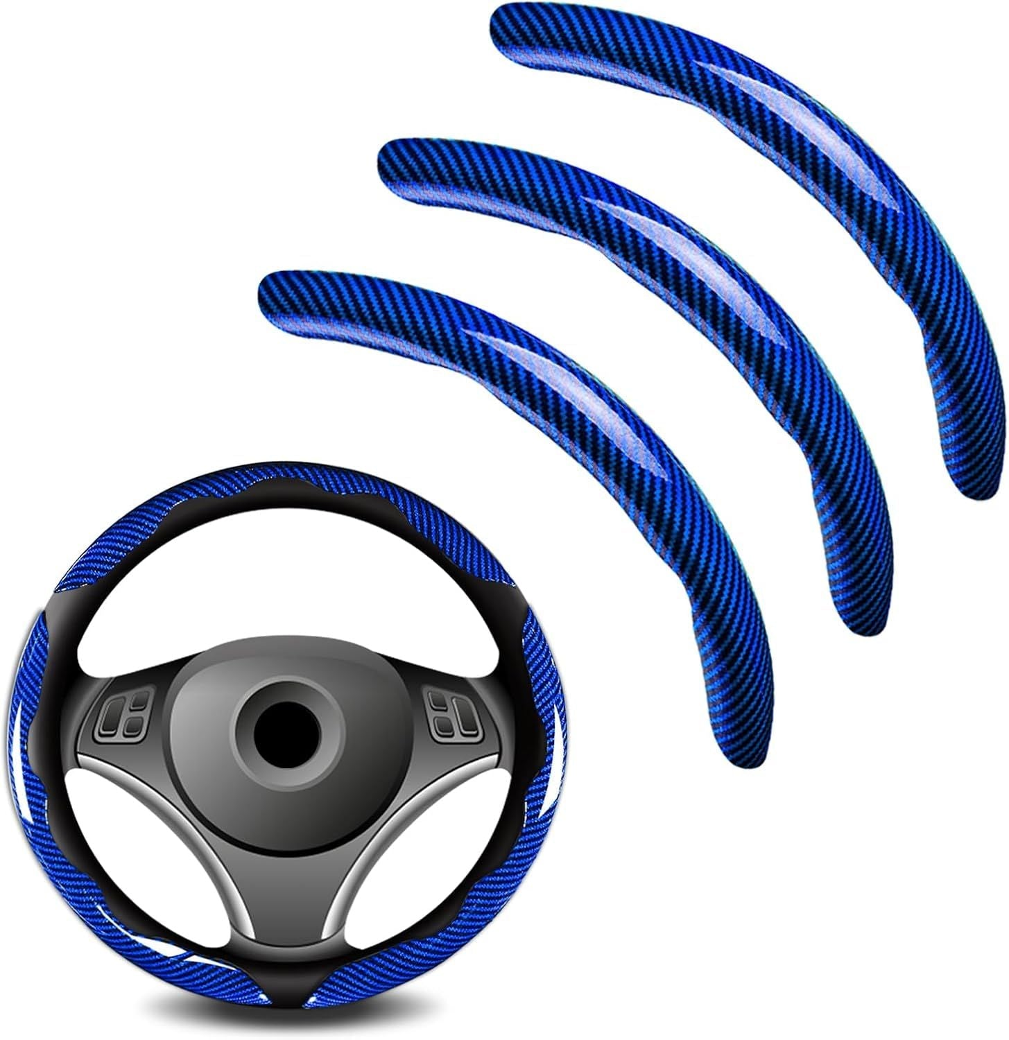 3-pack carbon fibre steering wheel cover — view 9
