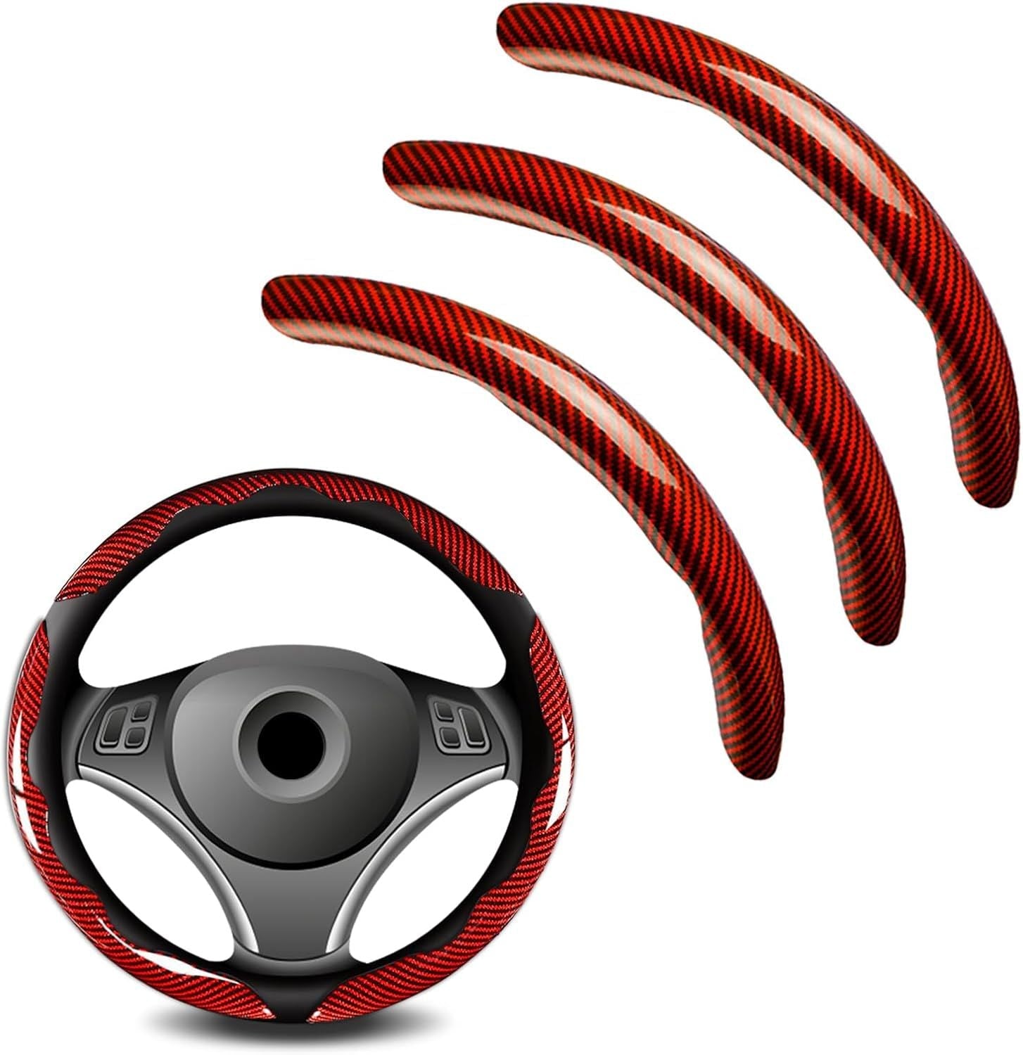 3-pack carbon fibre steering wheel cover — view 10