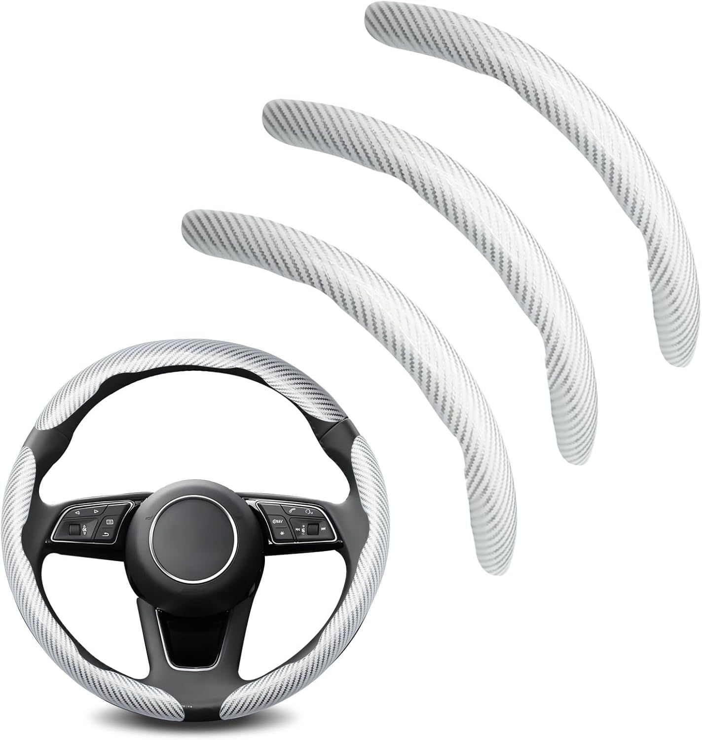 3-pack carbon fibre steering wheel cover — view 2