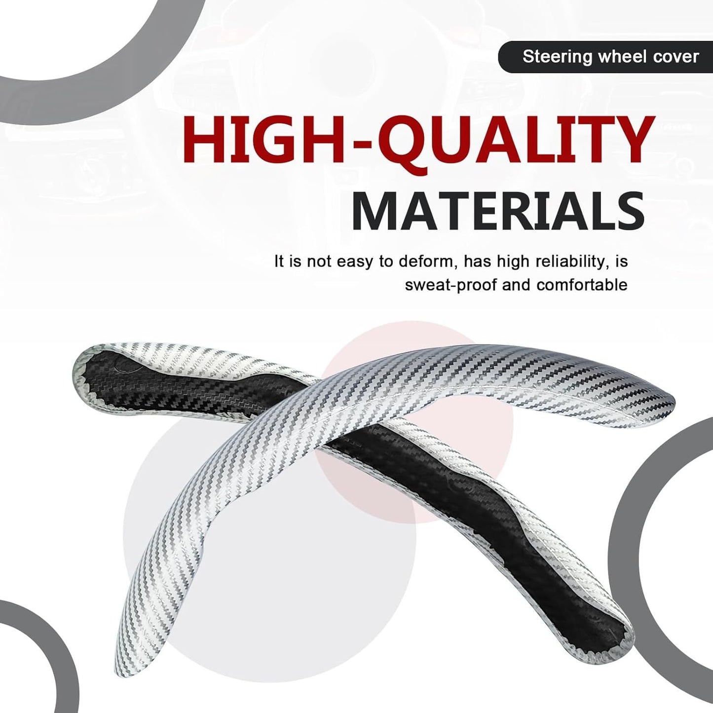 3-pack carbon fibre steering wheel cover — view 5