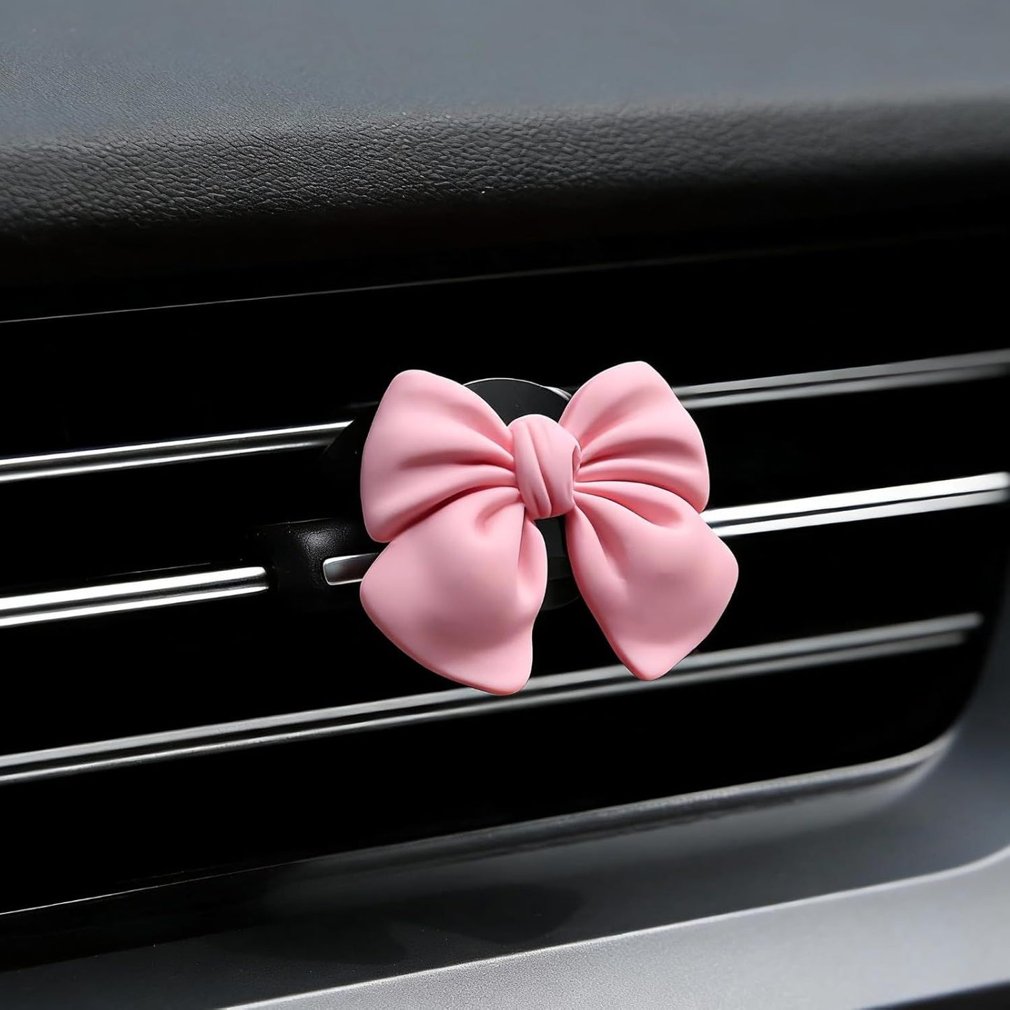 6-pack pink bow car air vent clips — view 5