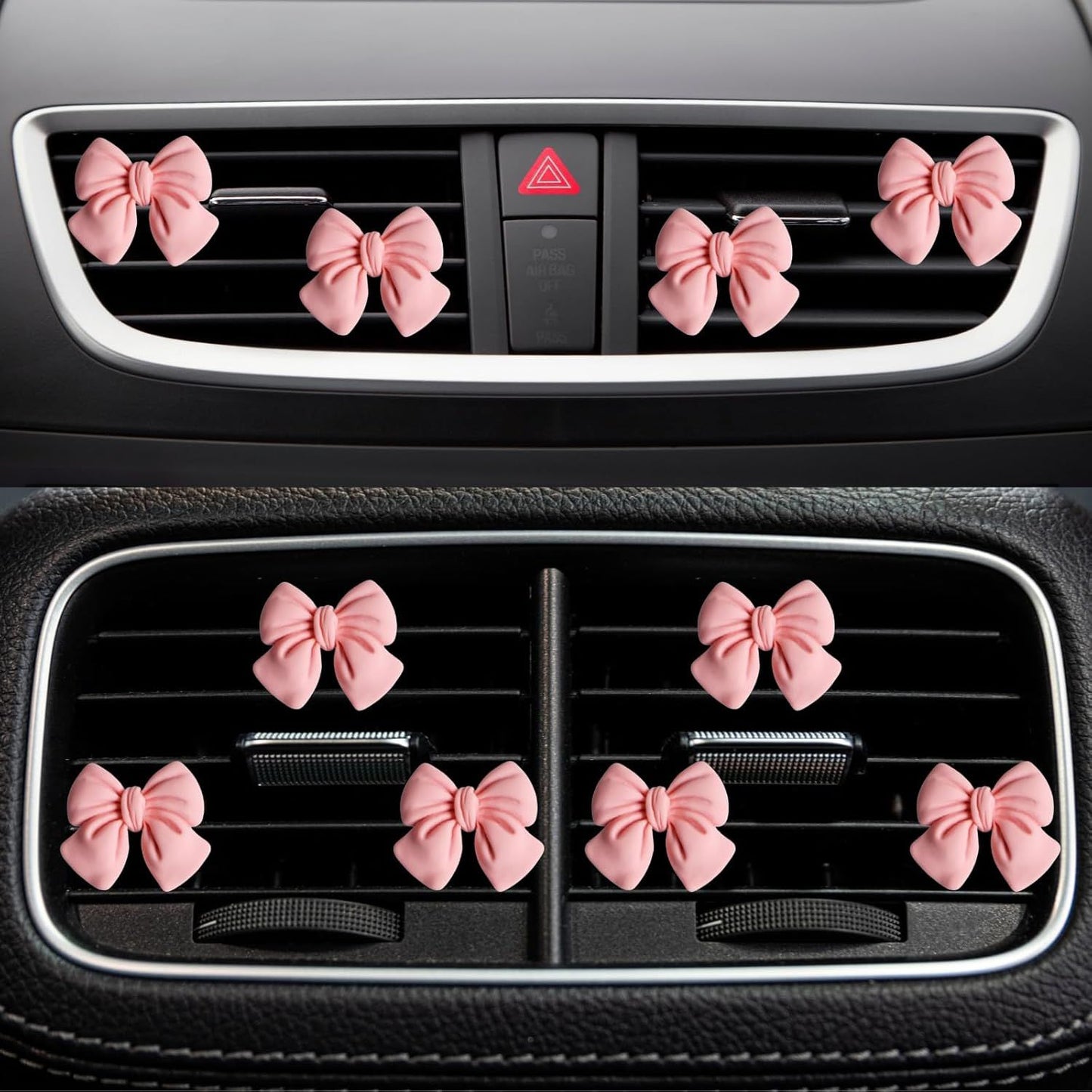 6-pack pink bow car air vent clips — view 6