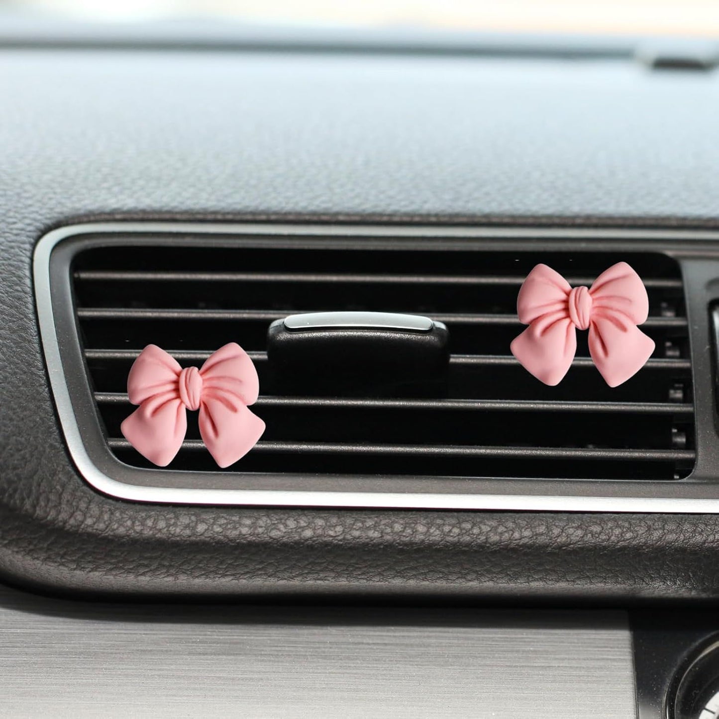 6-pack pink bow car air vent clips — view 7