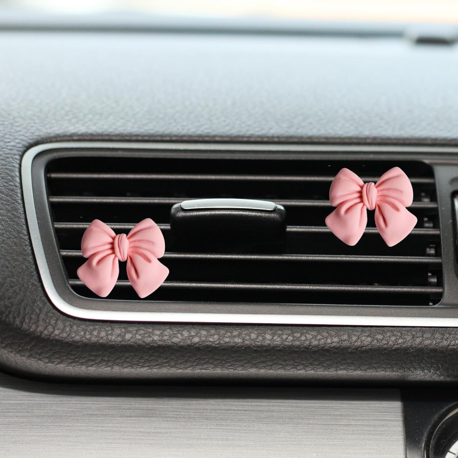 6-pack pink bow car air vent clips — view 7