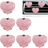 6-pack pink heart car air vent clips — view 2