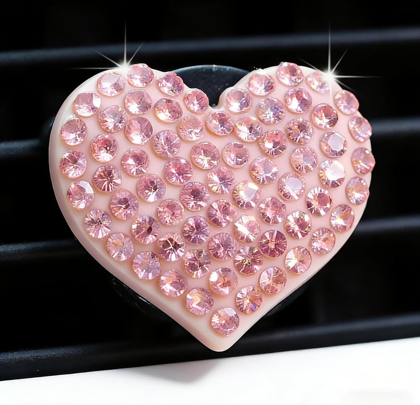 6-pack pink heart car air vent clips — view 3
