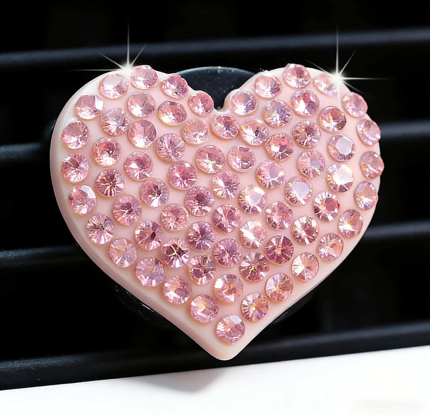 6-pack pink heart car air vent clips — view 3