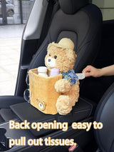 Cute plush 2-in-1 car tissue box teddy bear — view 4