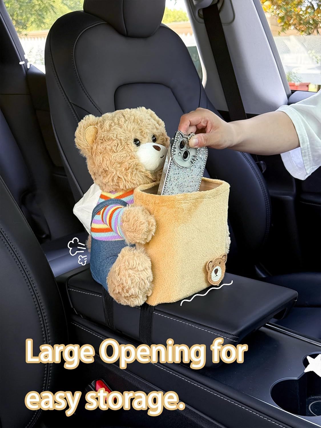 Cute plush 2-in-1 car tissue box teddy bear — view 6