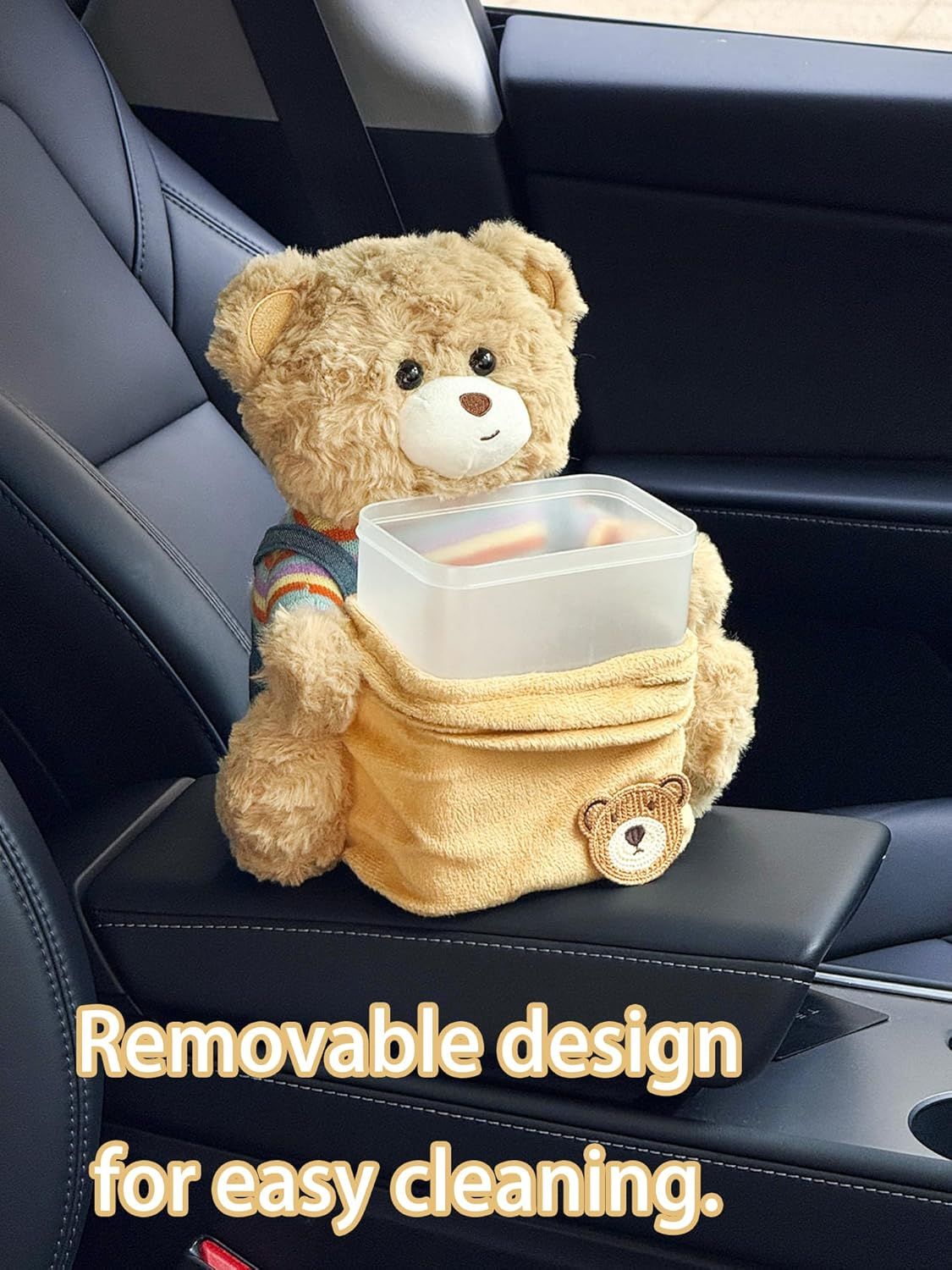 Cute plush 2-in-1 car tissue box teddy bear — view 7