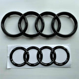 Gloss black Audi rings emblem set — view 2