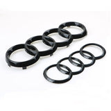 Gloss black Audi rings emblem set — view 3