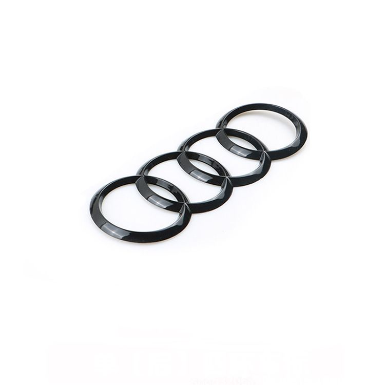 Gloss black Audi rings emblem set — view 5