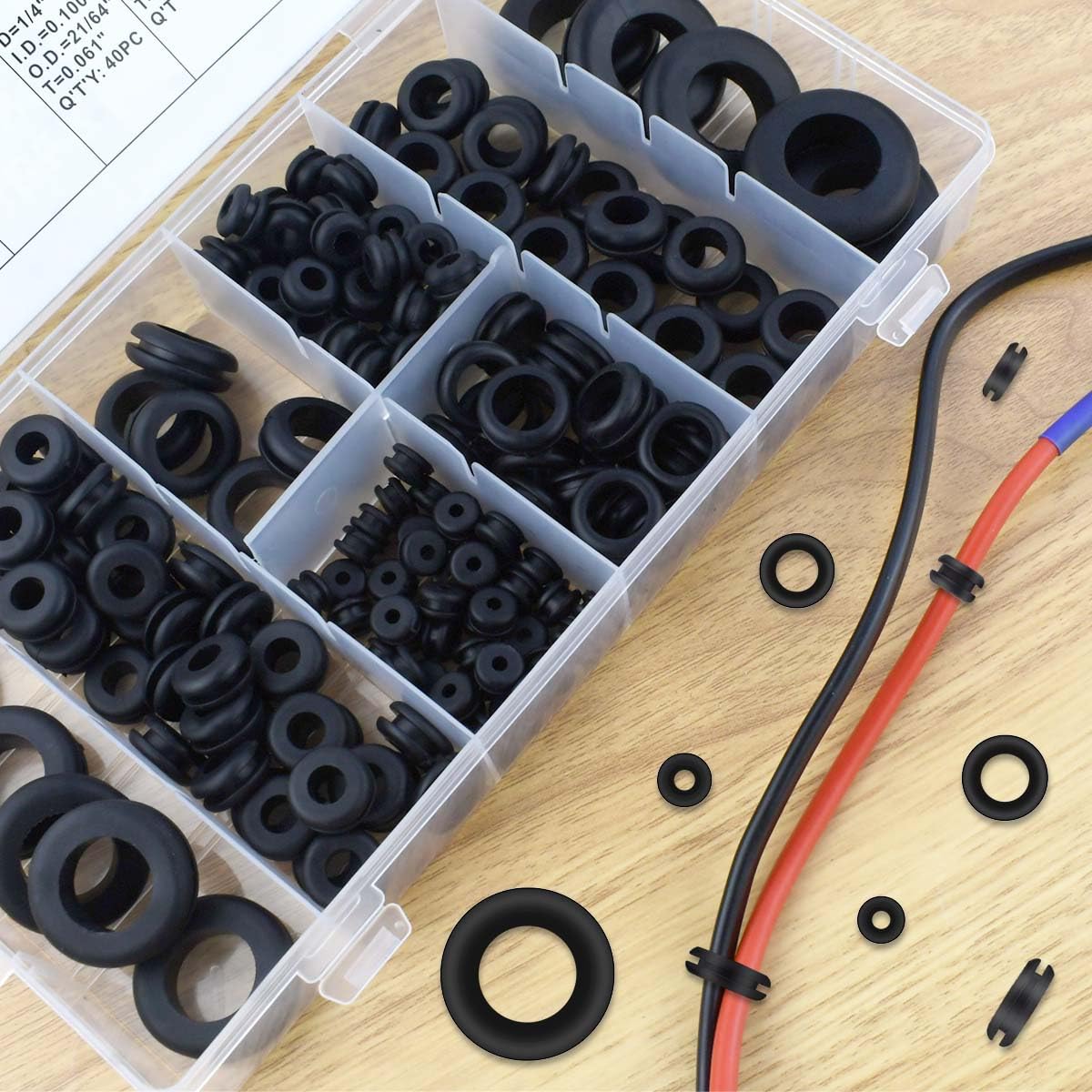 180 Pcs Assorted Rubber Grommet Kit — view 4