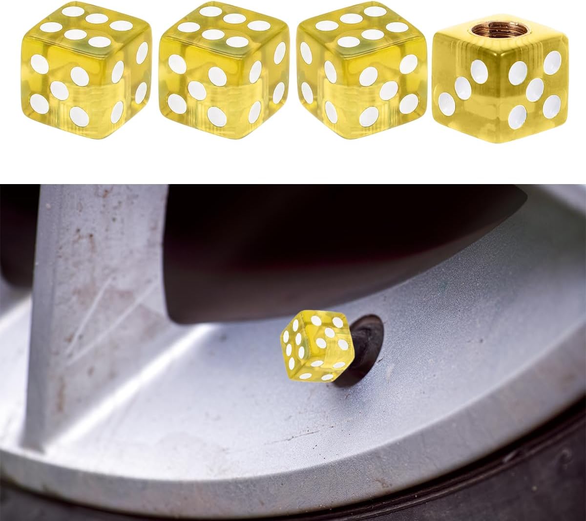 Dice tyre valve stem caps 4 piece — view 2
