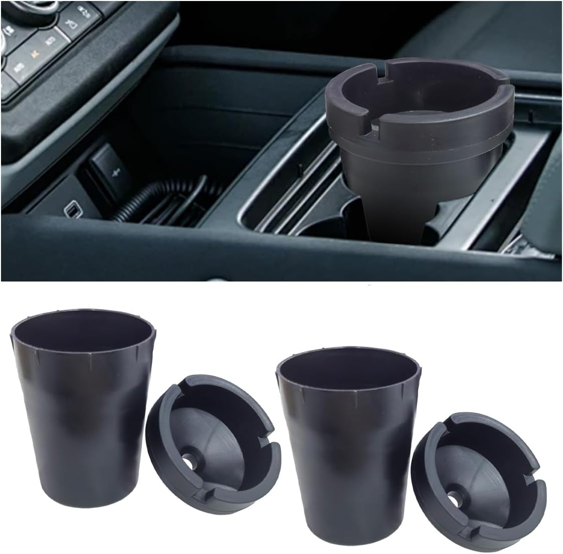 Smokeless car ashtray with lid — view 2