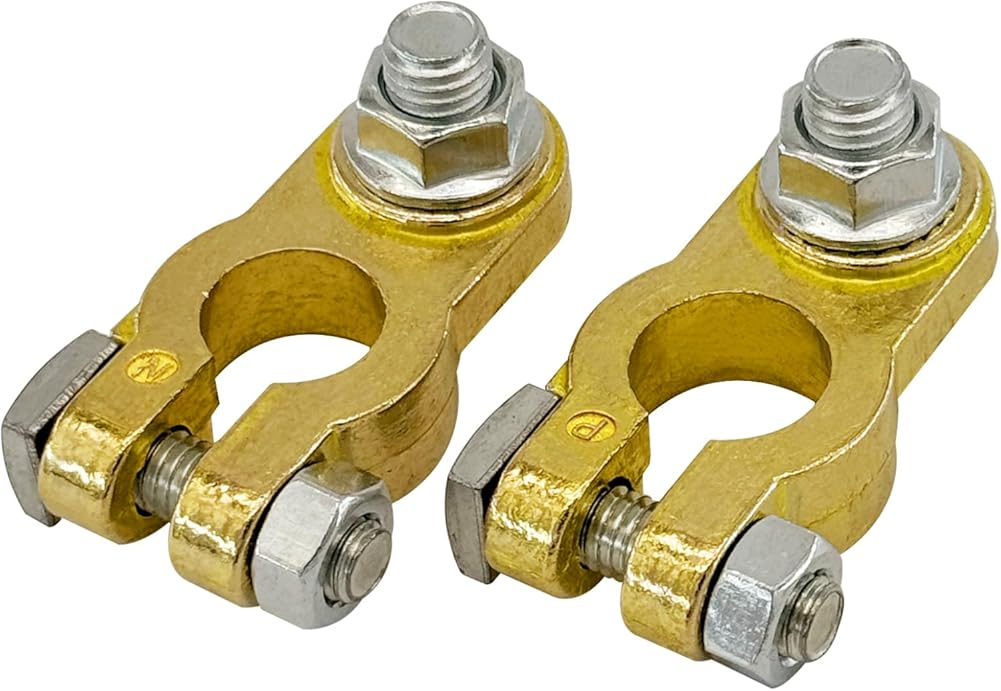 Brass battery terminal connectors — view 2