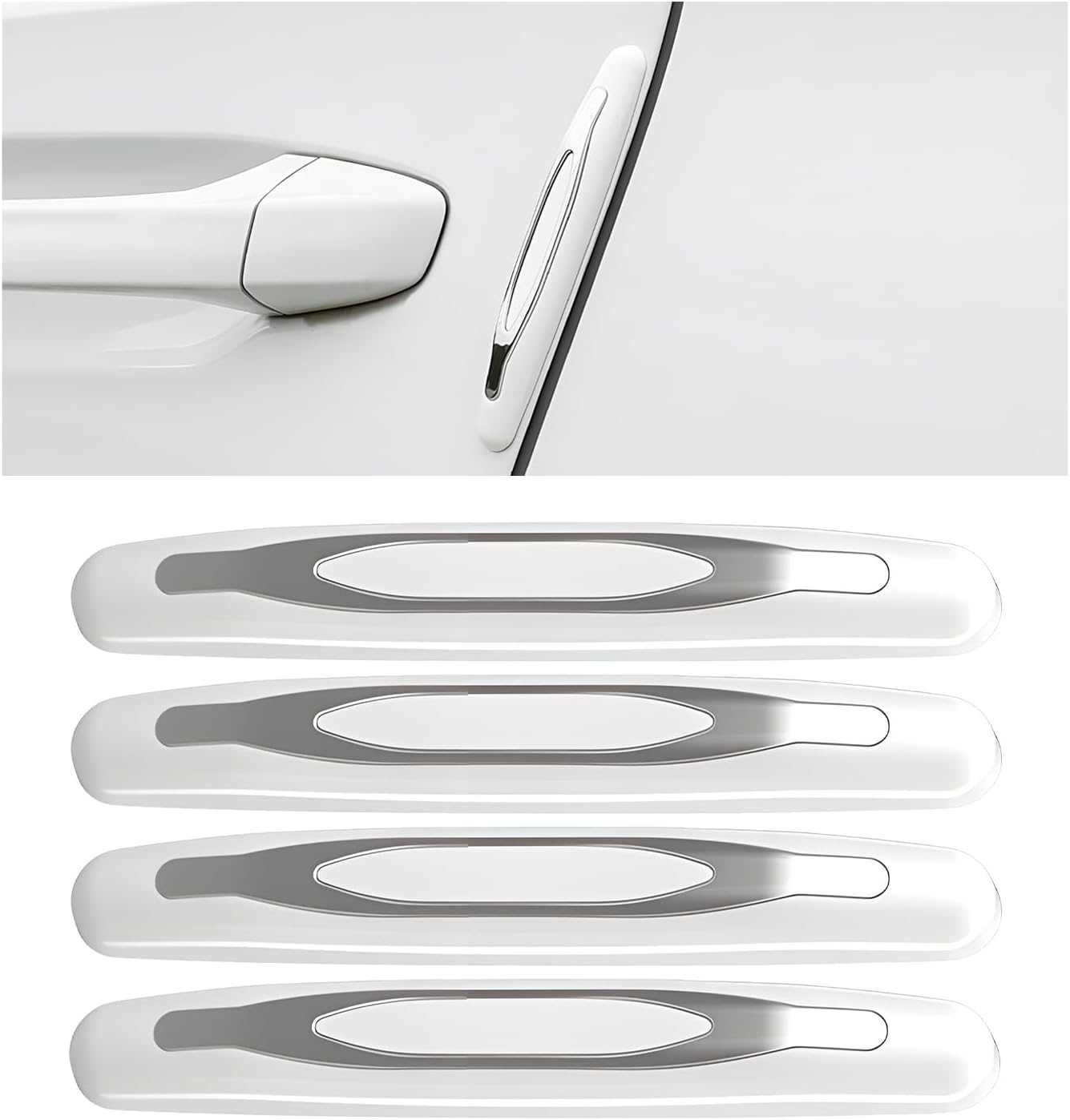 4 pcs car door edge guards white — view 2
