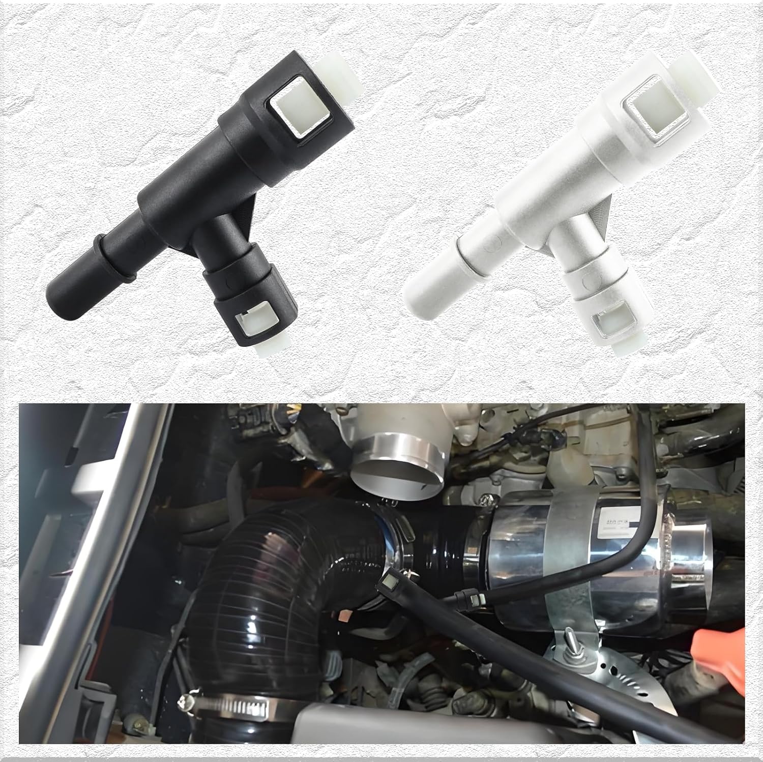 Car heater hose connector — view 2