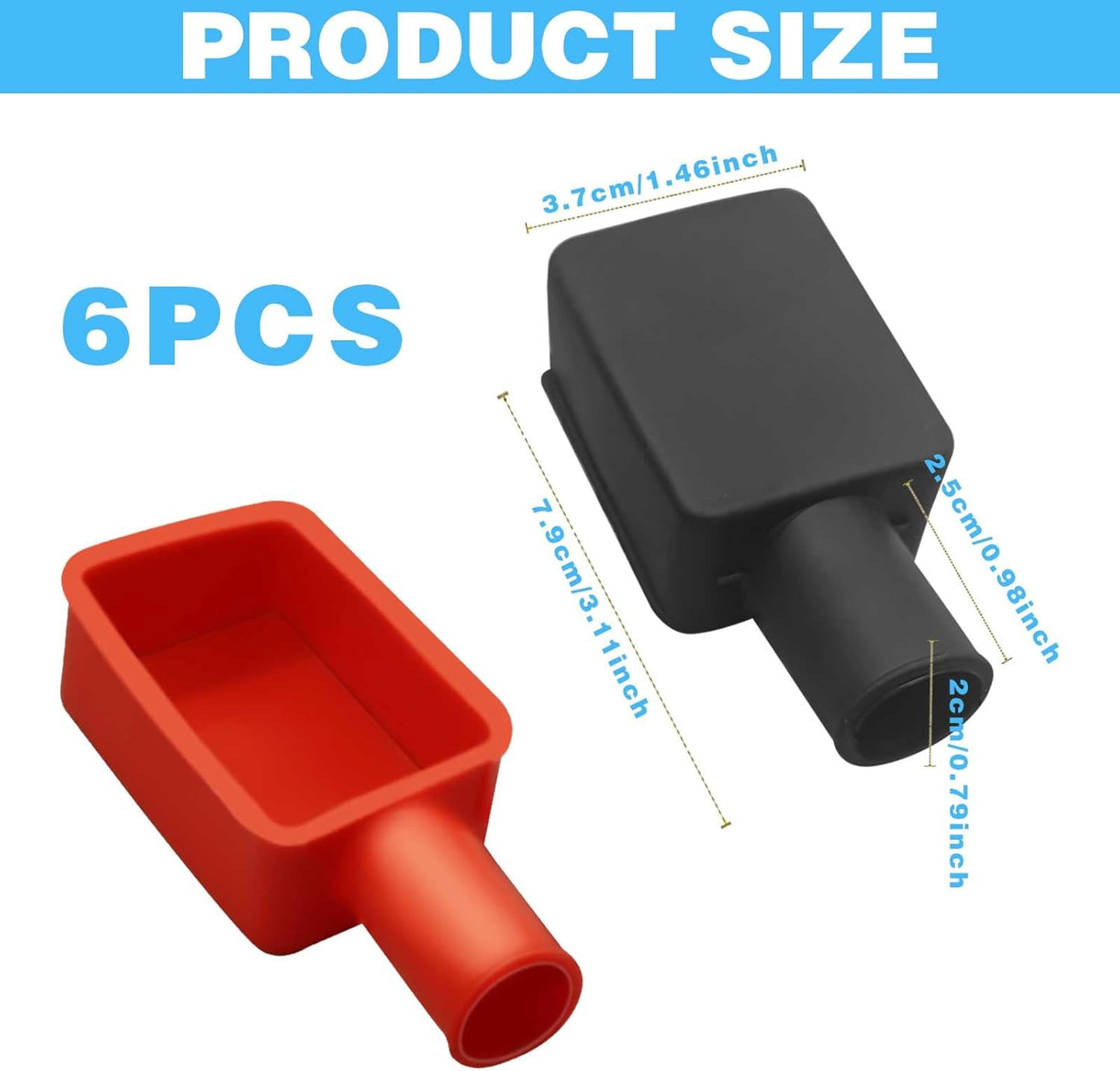 6 pcs rubber battery terminal cover — view 8