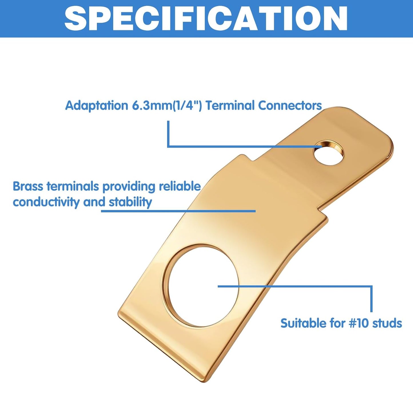 25 pcs male spade wire connectors — view 5