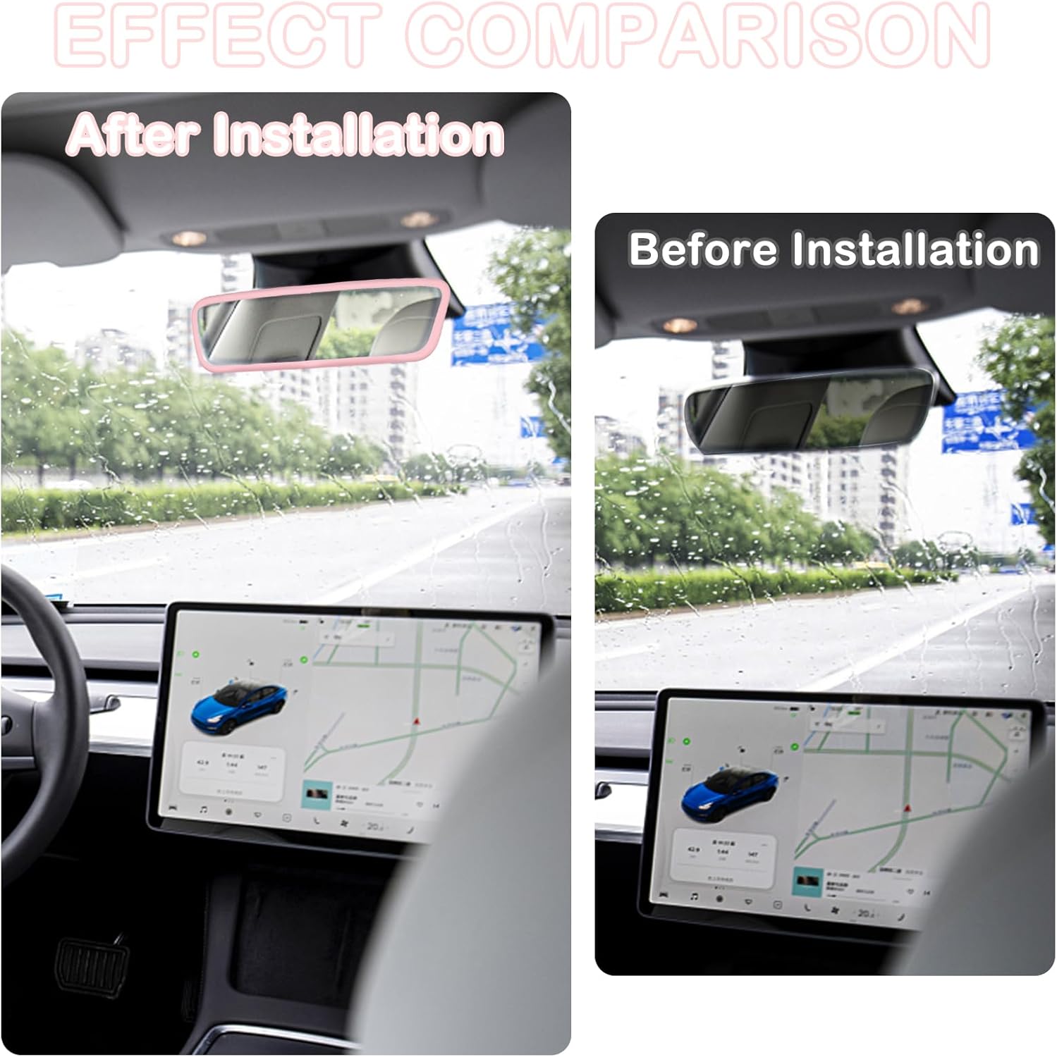 Silicone rearview mirror cover Tesla — view 6