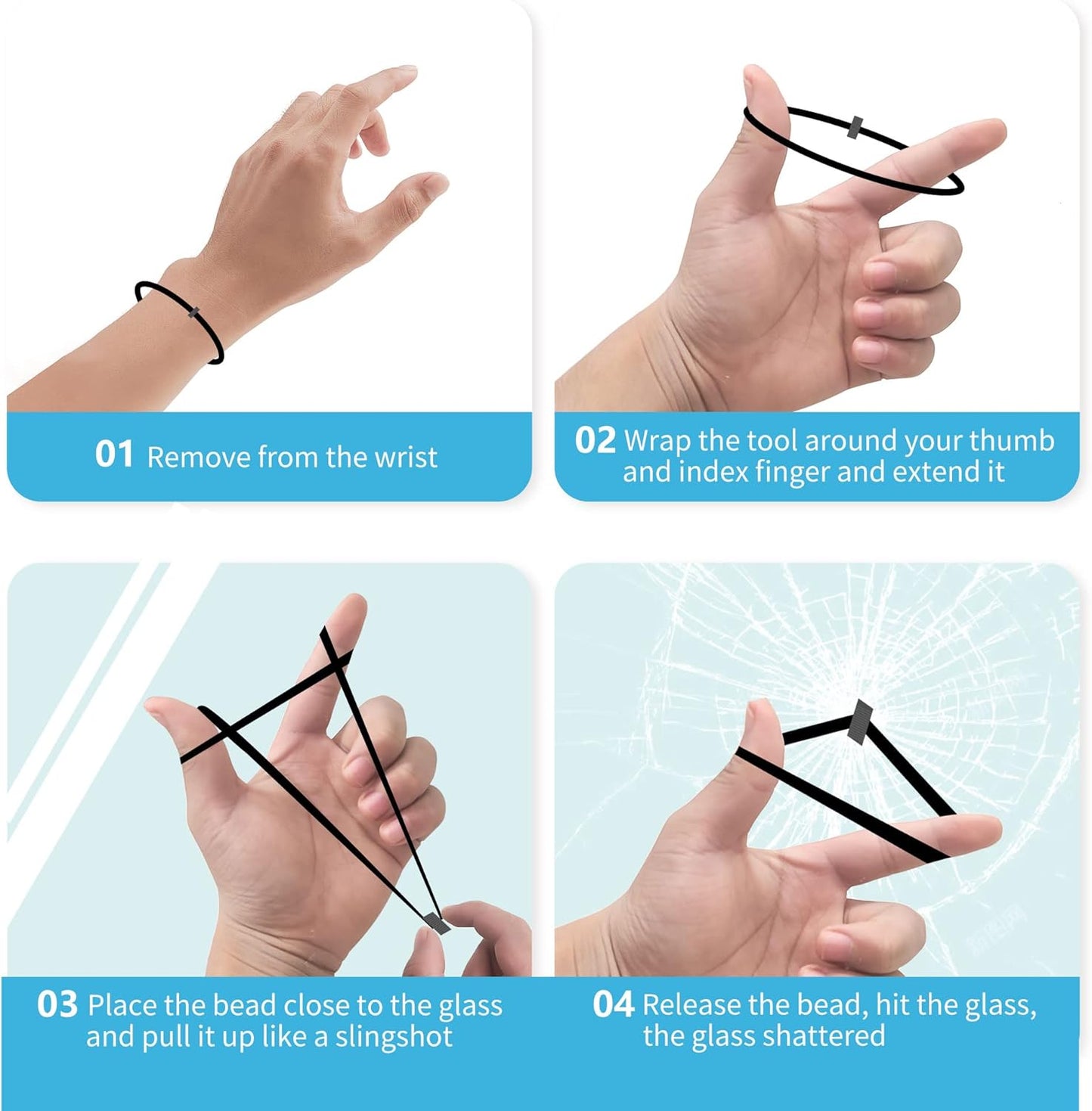 2 pcs bracelet car window breaker — view 4