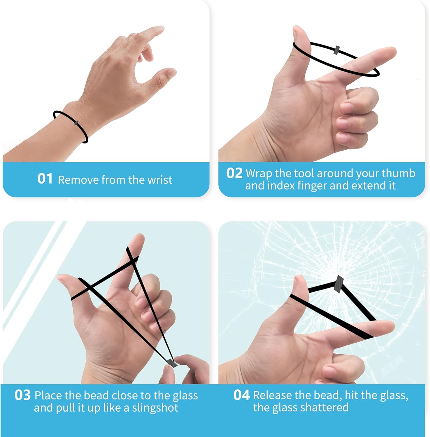 2 pcs bracelet car window breaker — view 4