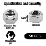 50 pcs 5/16-18 stainless steel nuts — view 3