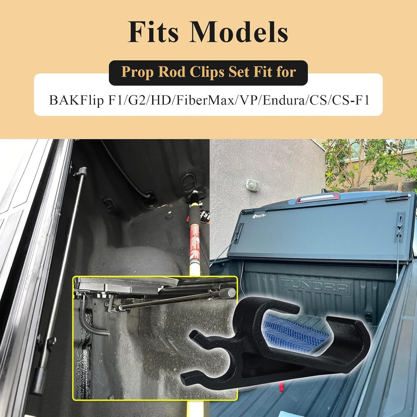 2 pcs tonneau cover prop rod clips — view 5
