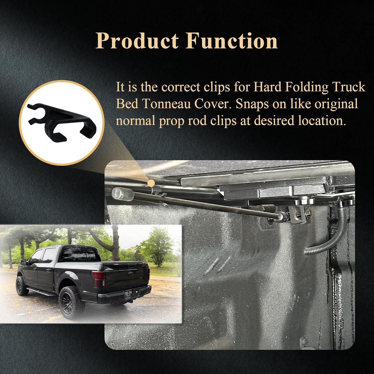 2 pcs tonneau cover prop rod clips — view 6