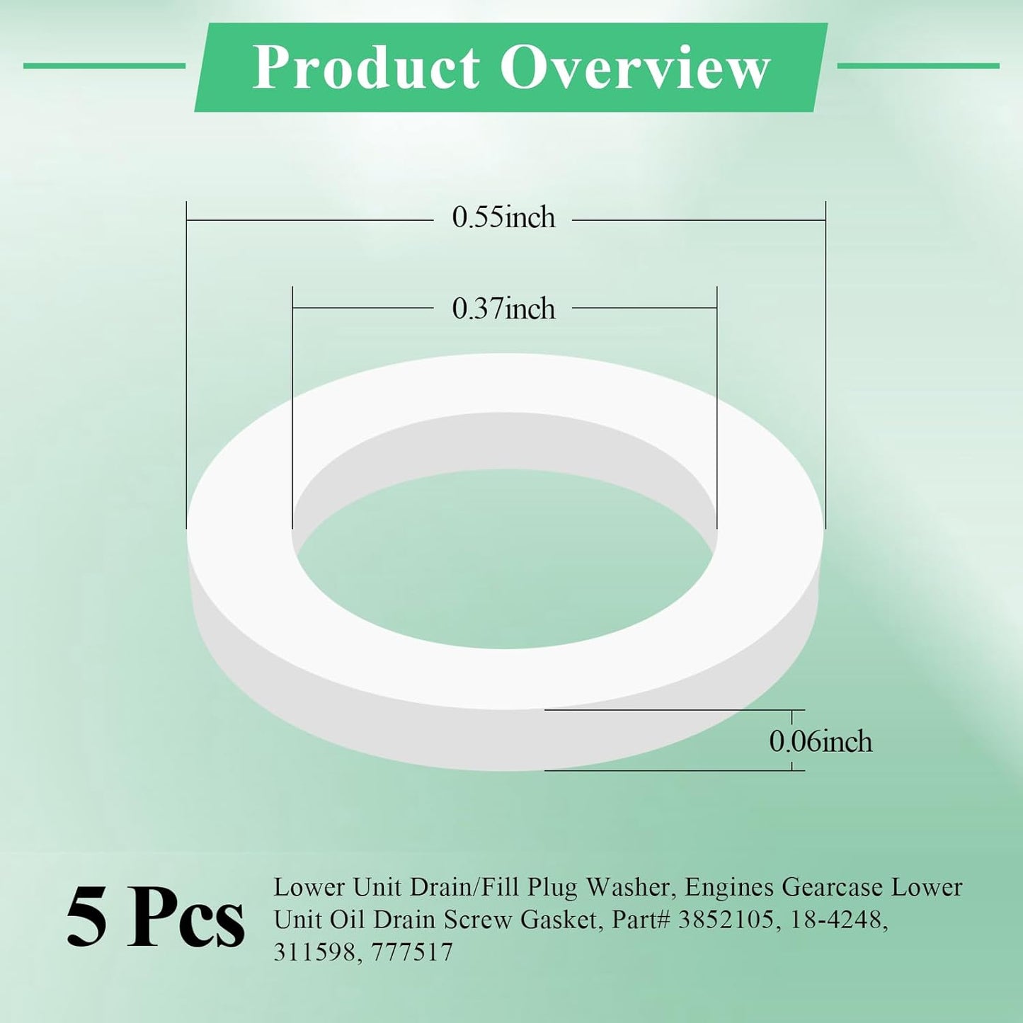 5 pcs 311598 drain screw washer gaskets — view 3
