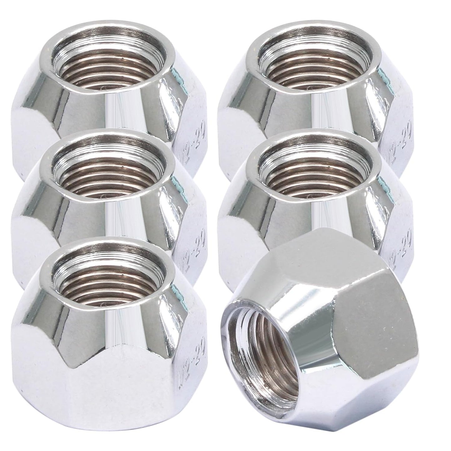 5 pcs 1/2-20 inch trailer lug nuts — view 2