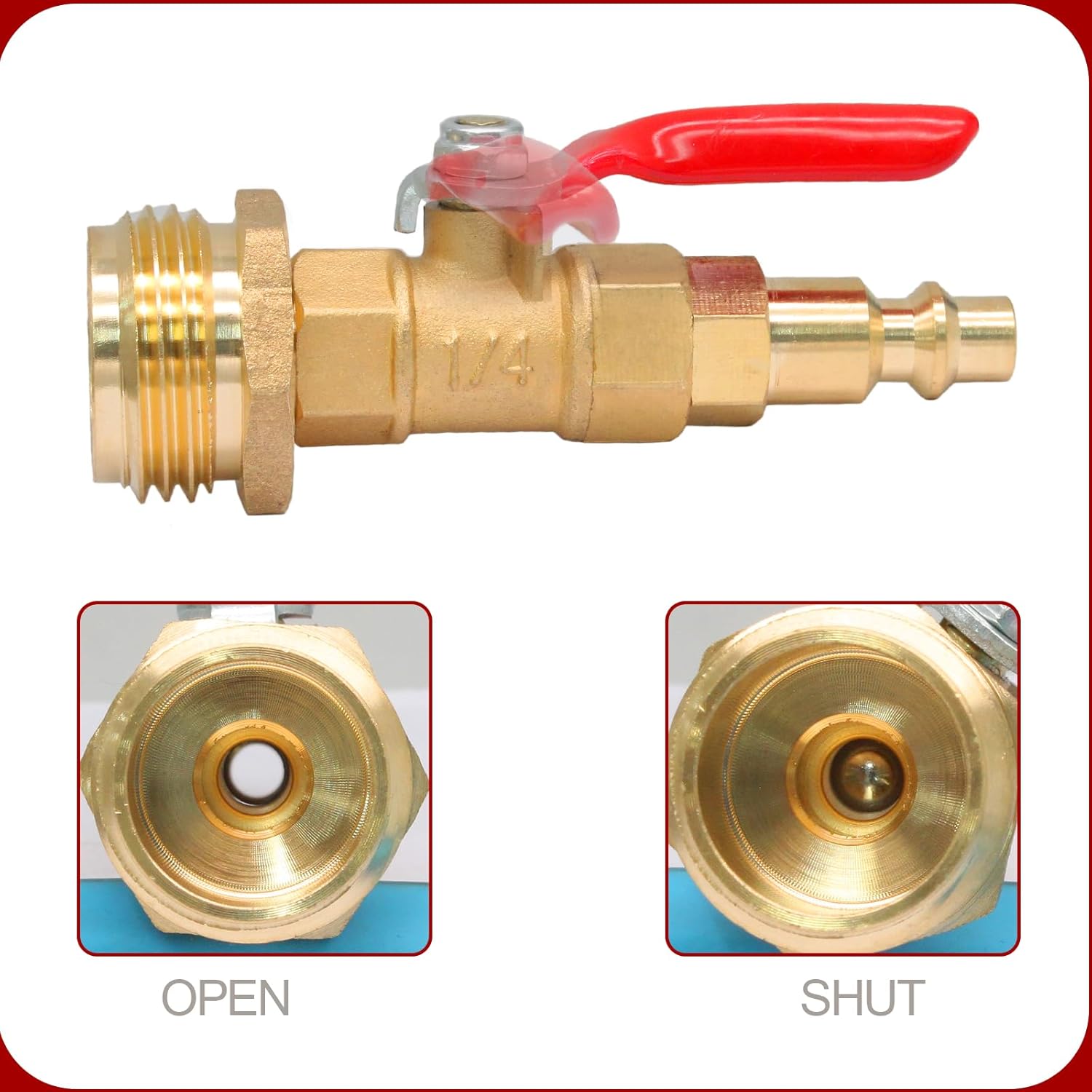 Winterize blowout adapter with ball valve — view 5