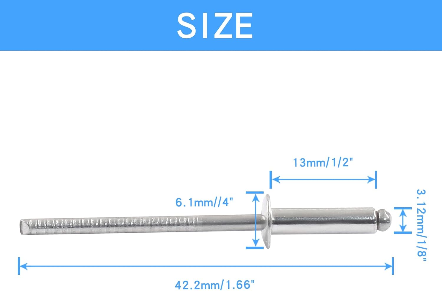 100 pcs stainless steel blind rivets — view 6