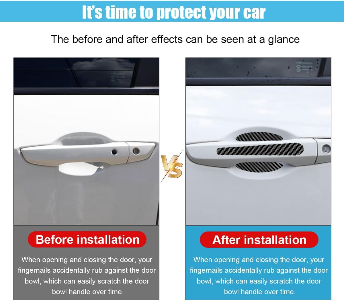 8 pcs car door handle scratch protectors — view 8