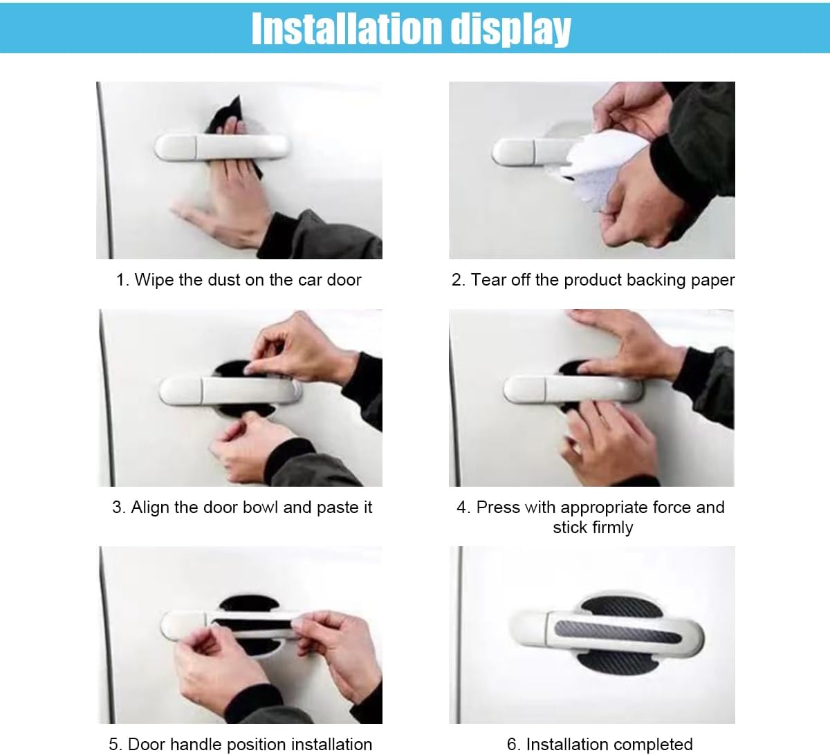 8 pcs car door handle scratch protectors — view 9