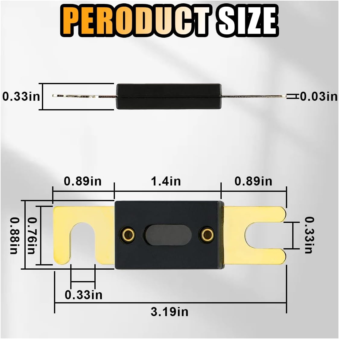 6 pcs 300A ANL blade fuse — view 3