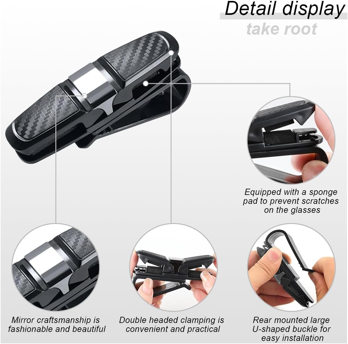 2 pcs car visor glasses holder clips — view 4