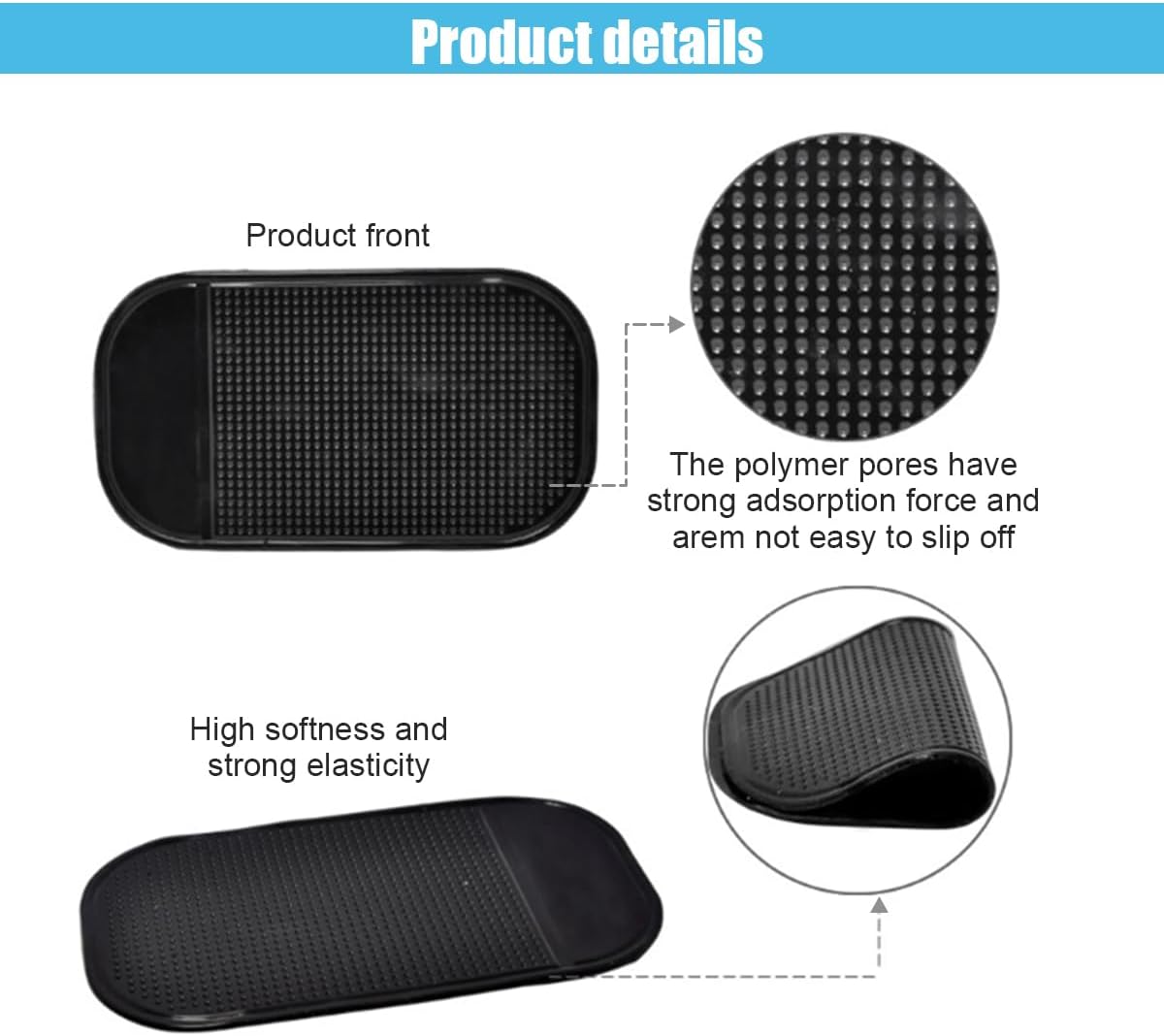 5 pcs car dashboard non-slip mat — view 5