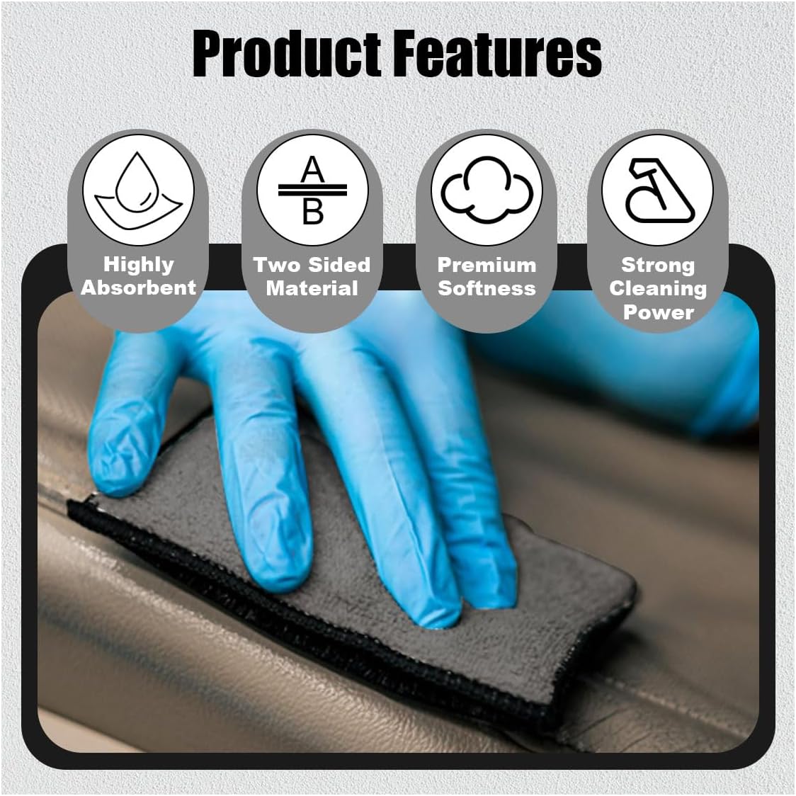 3 pcs car interior scrubbing sponges — view 4