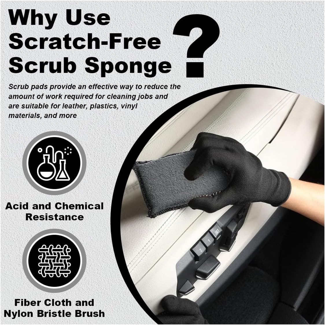 3 pcs car interior scrubbing sponges — view 7