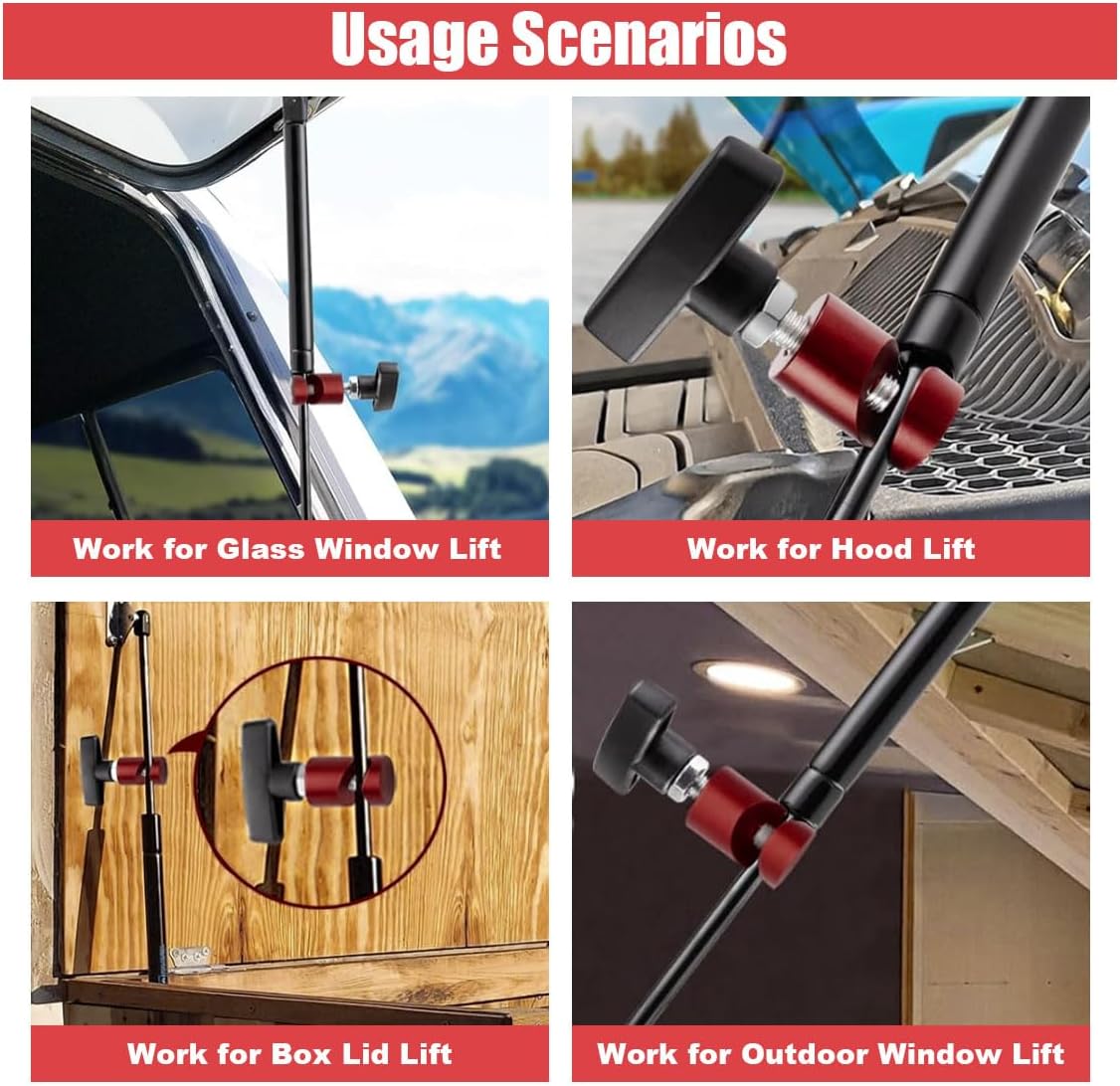Car hood strut lift support clamp — view 6