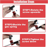 Car hood strut lift support clamp — view 7
